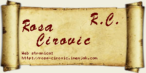 Rosa Ćirović vizit kartica